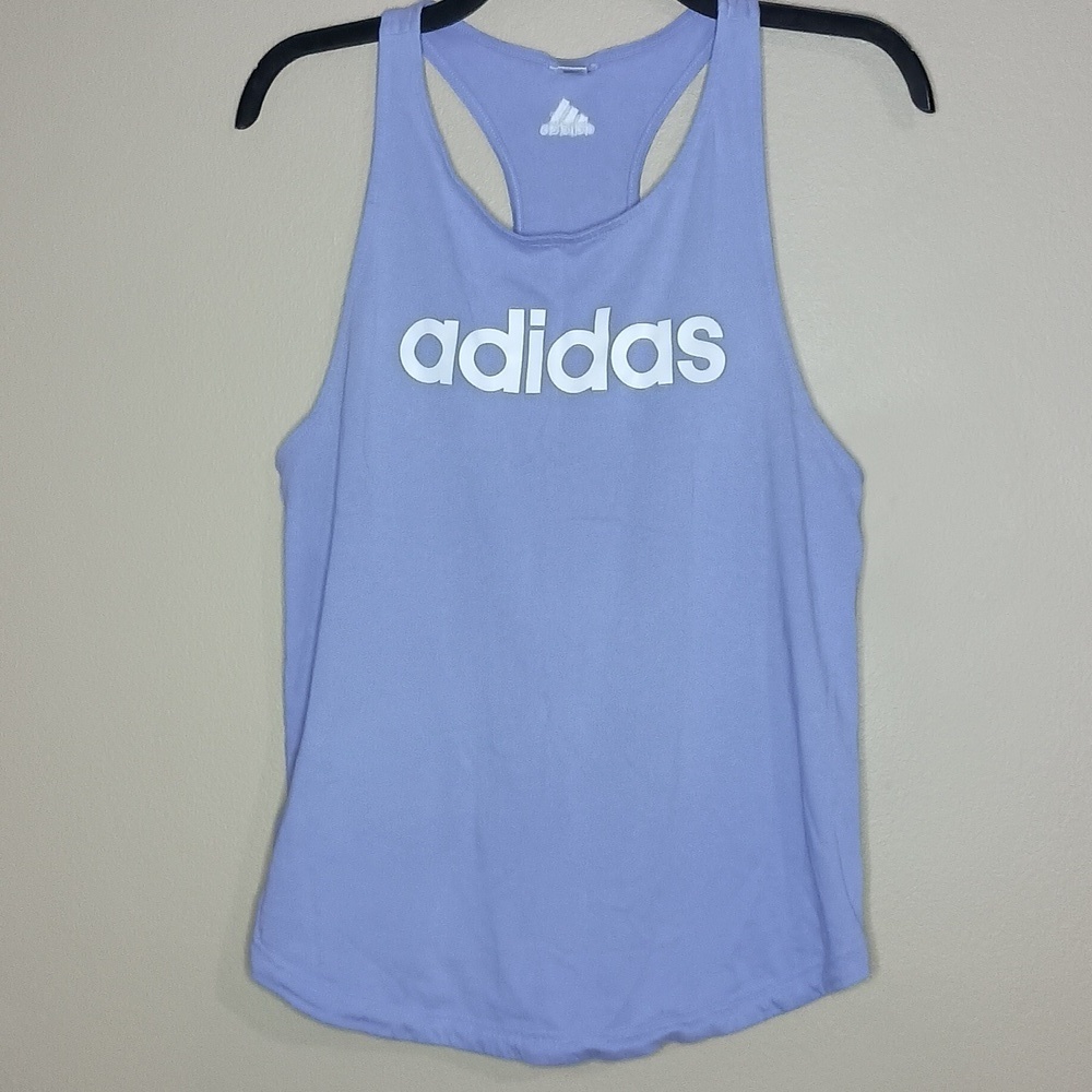 adidas Logo Tank Top in Lavender - Picture 3 of 5